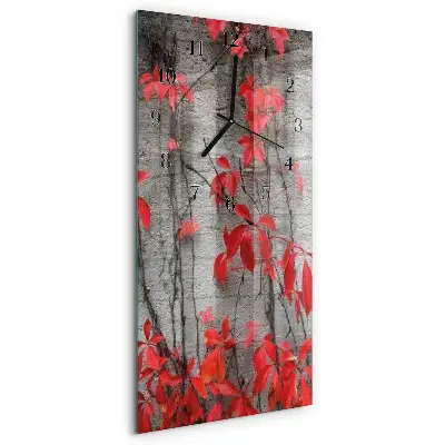 Vertikale glas wanduhr Blumen
