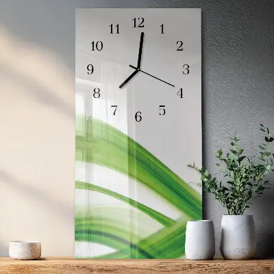 Vertikale glas wanduhr Abstrakte Welle