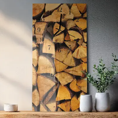 Vertikale glas wanduhr Holz