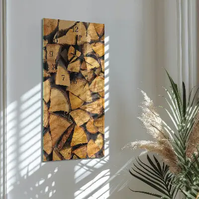 Vertikale glas wanduhr Holz