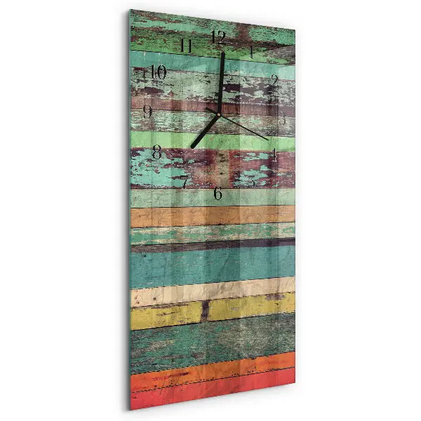 Vertikale glas wanduhr Holz