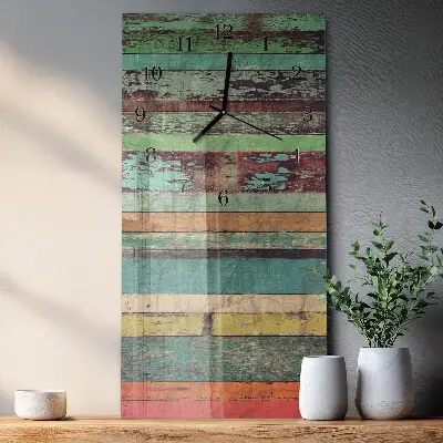 Vertikale glas wanduhr Holz