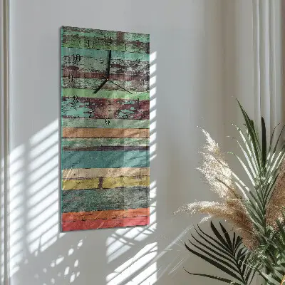 Vertikale glas wanduhr Holz
