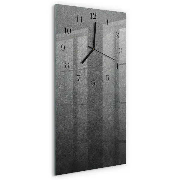 Vertikale glas wanduhr Marmorwand