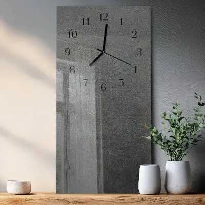 Vertikale glas wanduhr Marmorwand