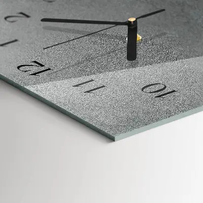 Vertikale glas wanduhr Marmorwand