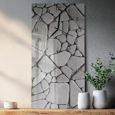 Vertikale glas wanduhr Steine