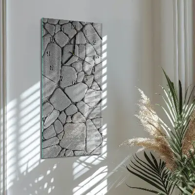 Vertikale glas wanduhr Steine