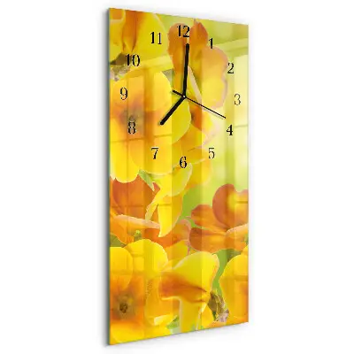 Wanduhr design ausgefallen vertikal Blumen