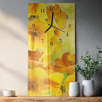 Wanduhr design ausgefallen vertikal Blumen