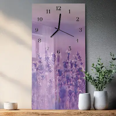 Wanduhr design ausgefallen vertikal Lavendel