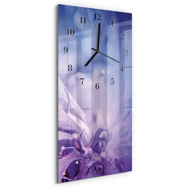 Vertikale glas wanduhr Blume