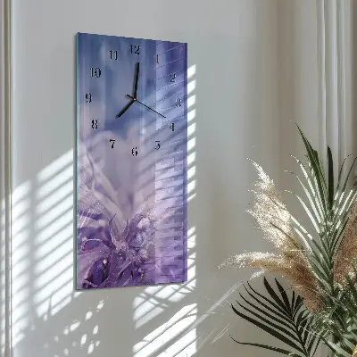 Vertikale glas wanduhr Blume