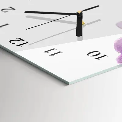 Moderne wanduhr vertikal Orchideen