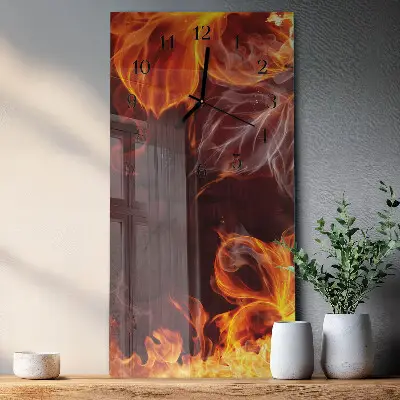 Wanduhr mit motiv vertikal Feuerblumen