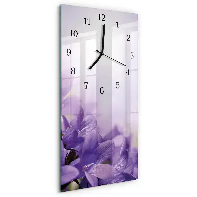 Vertikale glas wanduhr Blume