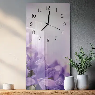 Vertikale glas wanduhr Blume