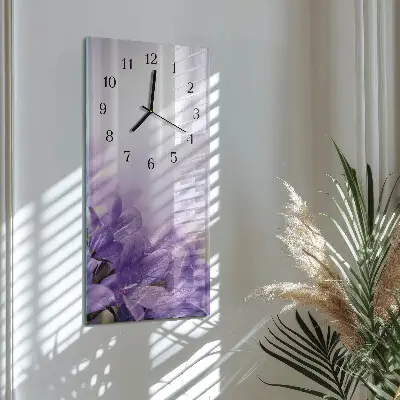 Vertikale glas wanduhr Blume