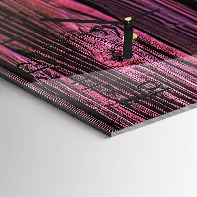 Vertikale glas wanduhr Holzpaneele