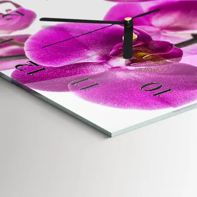Vertikale glas wanduhr Orchideen