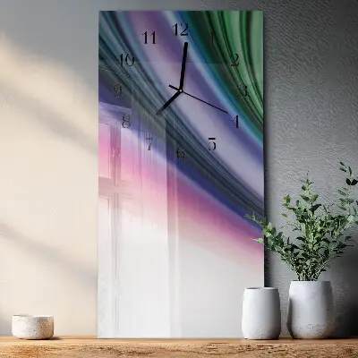 Vertikale glas wanduhr Abstrakte Linien