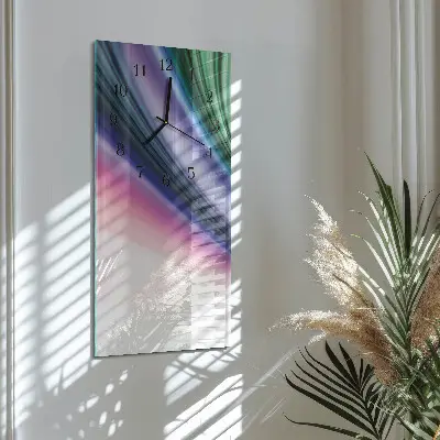 Vertikale glas wanduhr Abstrakte Linien
