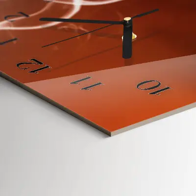 Vertikale glas wanduhr Kaffee