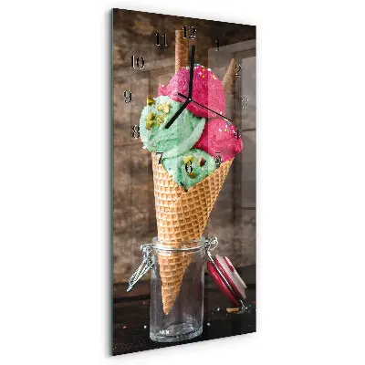 Vertikale glas wanduhr Eis
