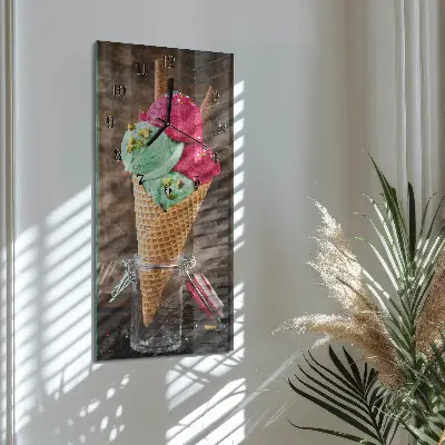 Vertikale glas wanduhr Eis