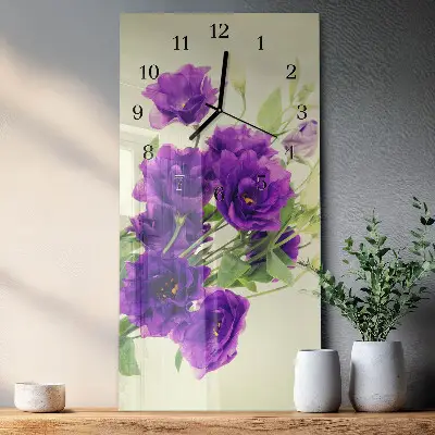 Wanduhr design ausgefallen vertikal Blumen