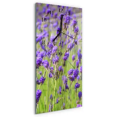 Vertikale glas wanduhr Lavendel