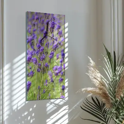 Vertikale glas wanduhr Lavendel