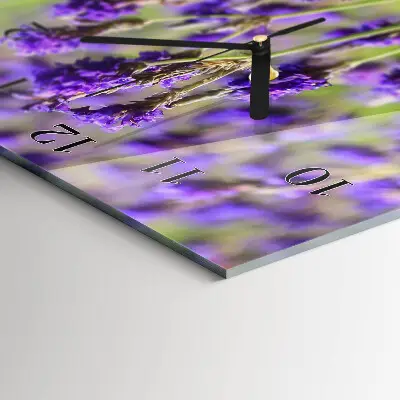 Vertikale glas wanduhr Lavendel