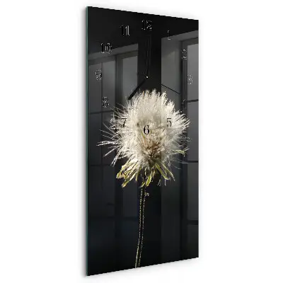 Vertikale glas wanduhr Mariendistel