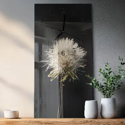 Vertikale glas wanduhr Mariendistel