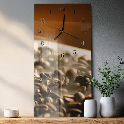 Wanduhr mit motiv vertikal Kaffeebohnen