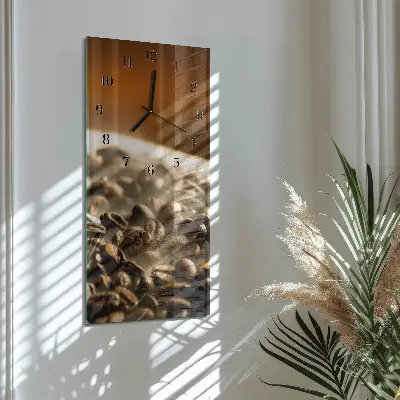 Wanduhr mit motiv vertikal Kaffeebohnen
