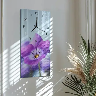 Wanduhr design ausgefallen vertikal Blume