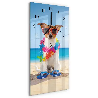 Vertikale glas wanduhr Hund