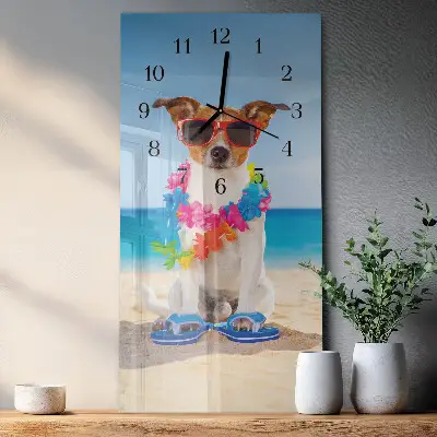 Vertikale glas wanduhr Hund