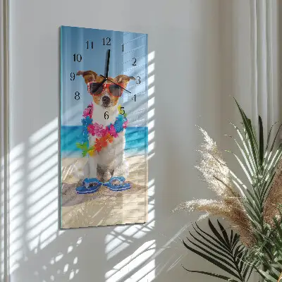 Vertikale glas wanduhr Hund