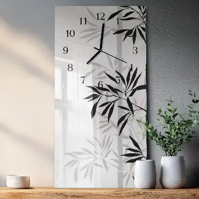 Vertikale glas wanduhr Bambus