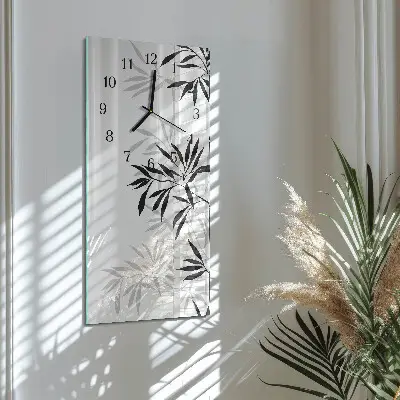 Vertikale glas wanduhr Bambus