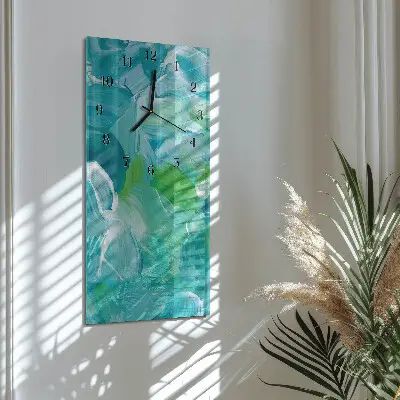 Vertikale glas wanduhr Welle