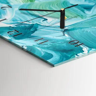 Vertikale glas wanduhr Welle