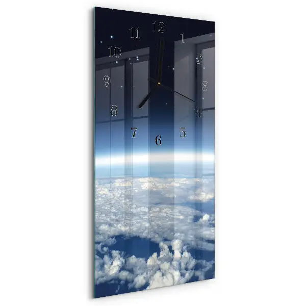 Vertikale glas wanduhr Das Universum der Erde