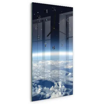 Vertikale glas wanduhr Das Universum der Erde