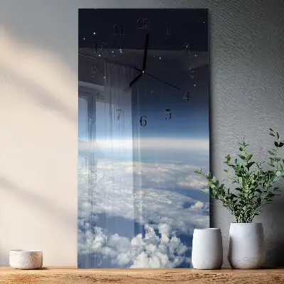 Vertikale glas wanduhr Das Universum der Erde