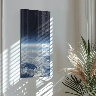 Vertikale glas wanduhr Das Universum der Erde
