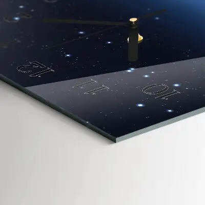 Vertikale glas wanduhr Das Universum der Erde